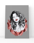 Black and white, Art/ gallery print, digital-drawn ecofriendly illustration. Inspired by Kat dennings.