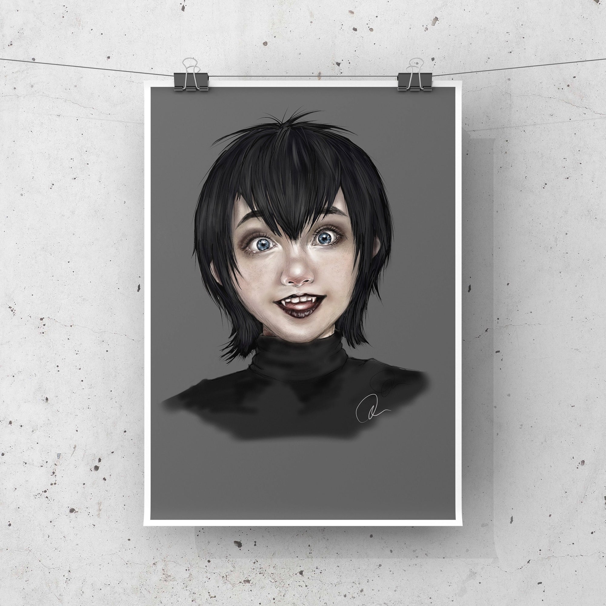Hotel Transylvania, Mavis inspired, halloween Art/ gallery print, digital-drawn eco friendly illustration.