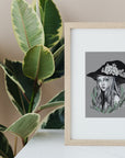 Green witch art/gallery print. wall art. digitally drawn, art print. Magical. Witch. Nature. Green. Portrait.