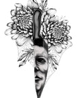 Halloween Michael Myers horror spooky tattoo knife art gallery print.