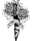 Halloween Michael Myers horror spooky tattoo knife art gallery print.
