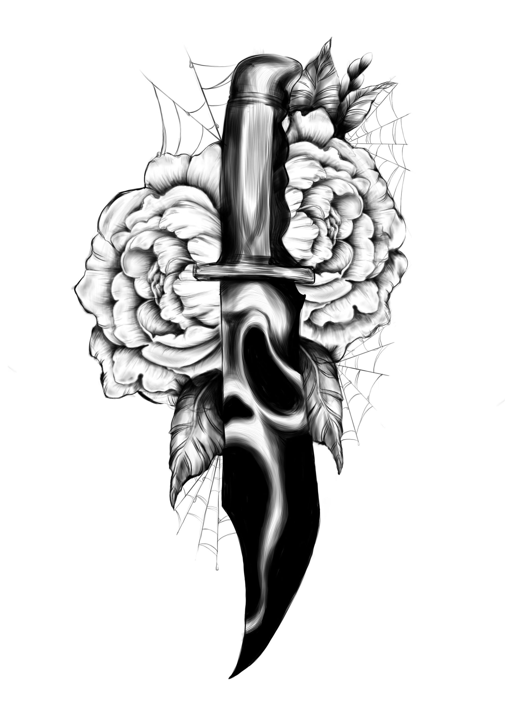 Scream, Halloween, horror, spooky, slasher movie illustration art gallery print.