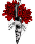 Halloween Michael Myers horror spooky tattoo knife art gallery print.