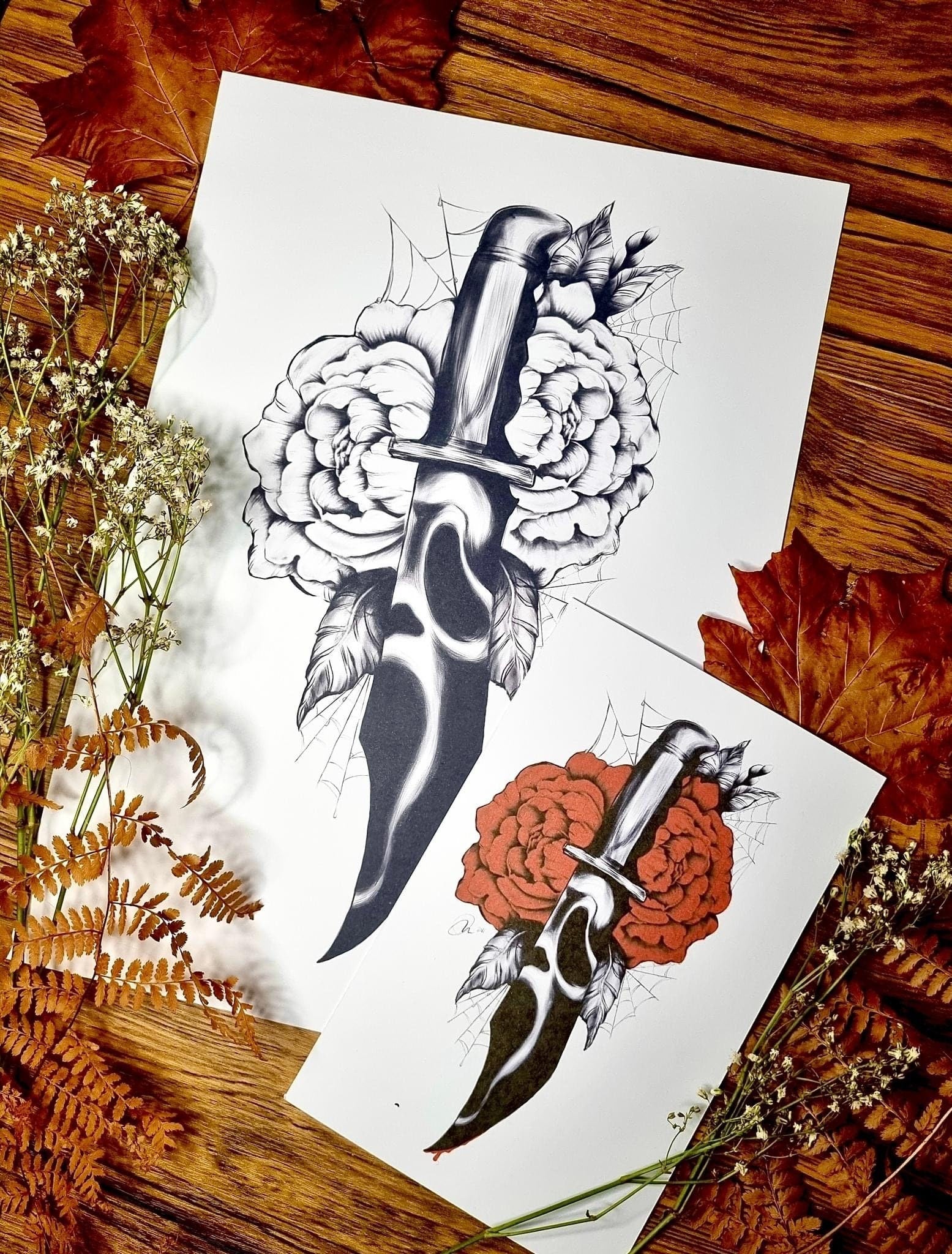 Scream, Halloween, horror, spooky, slasher movie illustration art gallery print.