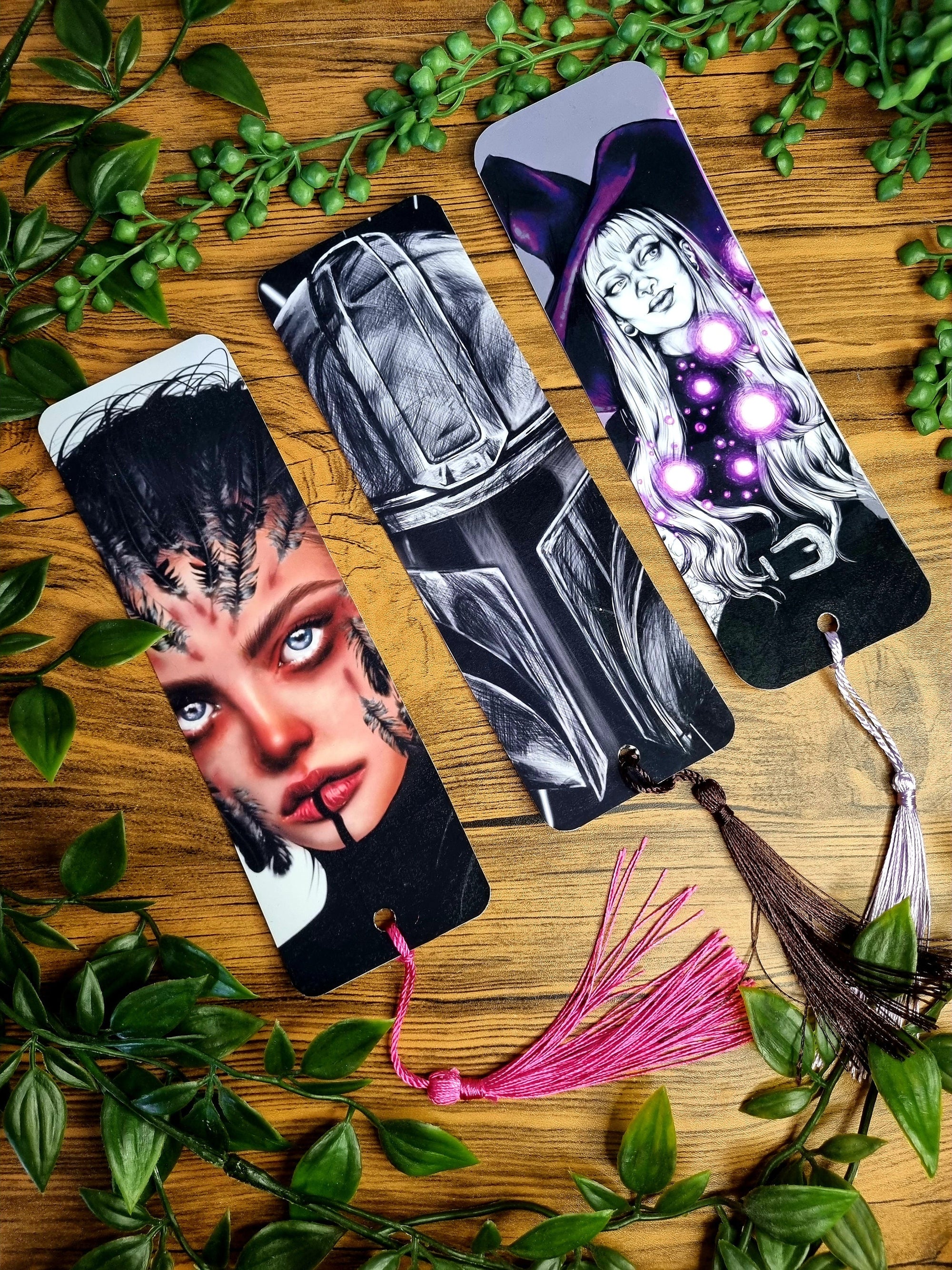 Beautiful original art illustrated Bookmark | Dark academia | Recycled | illustration | art | Gothic | Witchcore | Fantasy | eco friendly