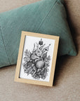 Dramatic | editorial |art| beautiful digital hand-drawn | art print| Wall art | gothic art | original |unique |dark art| Rabbit| home decor