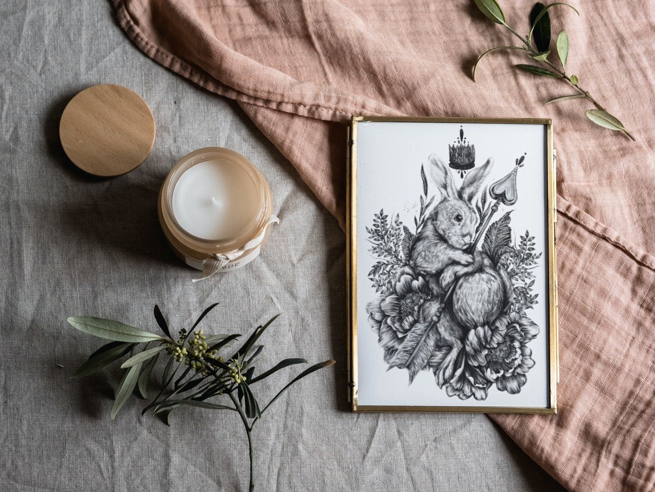 Dramatic | editorial |art| beautiful digital hand-drawn | art print| Wall art | gothic art | original |unique |dark art| Rabbit| home decor