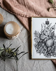 Dramatic | editorial |art| beautiful digital hand-drawn | art print| Wall art | gothic art | original |unique |dark art| Rabbit| home decor