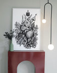 Dramatic | editorial |art| beautiful digital hand-drawn | art print| Wall art | gothic art | original |unique |dark art| Rabbit| home decor