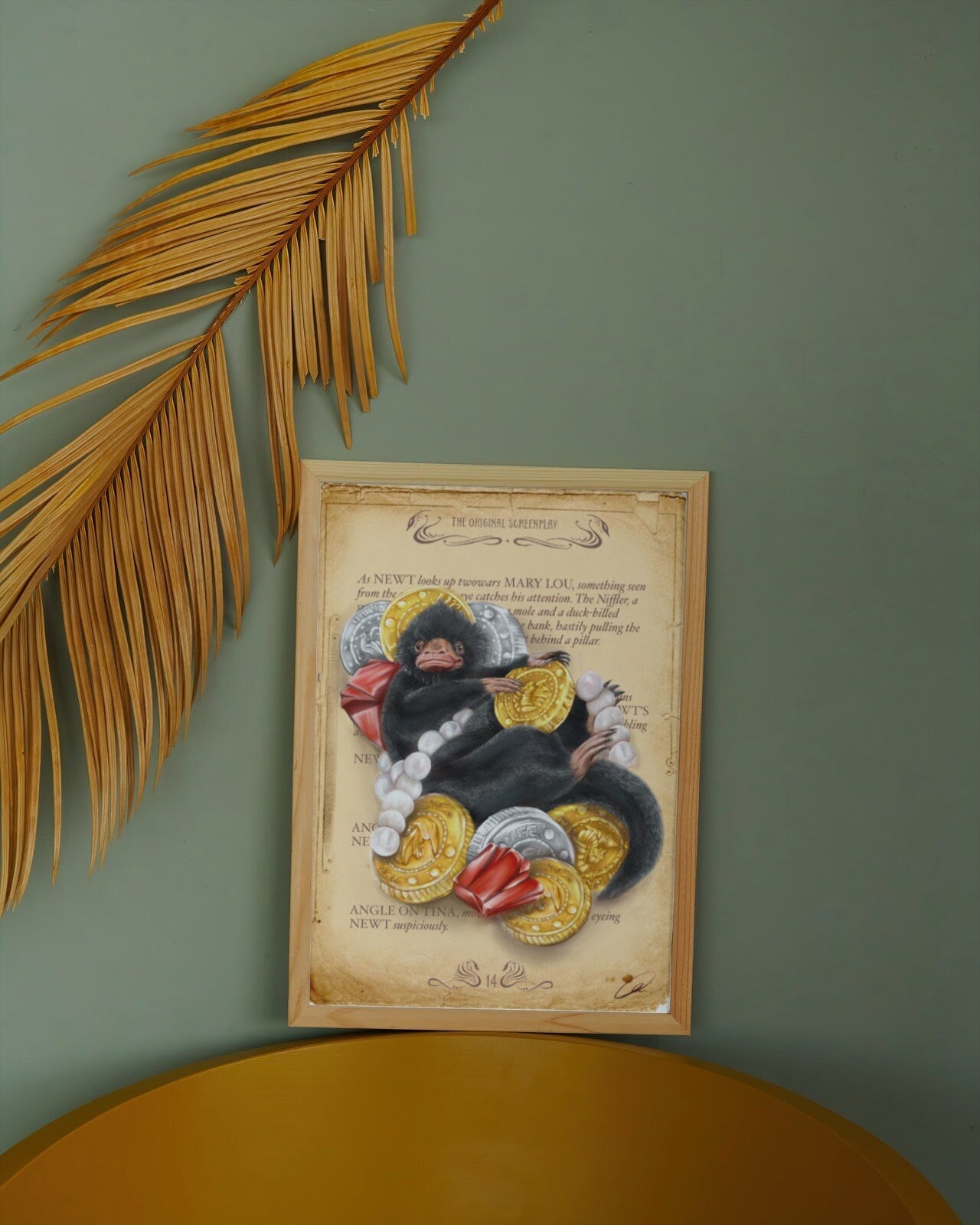 Niffler | Fantastic Beasts | beautiful digital hand-drawn | art | illustration | Wall art | original | unique | geeky | magic | home decor