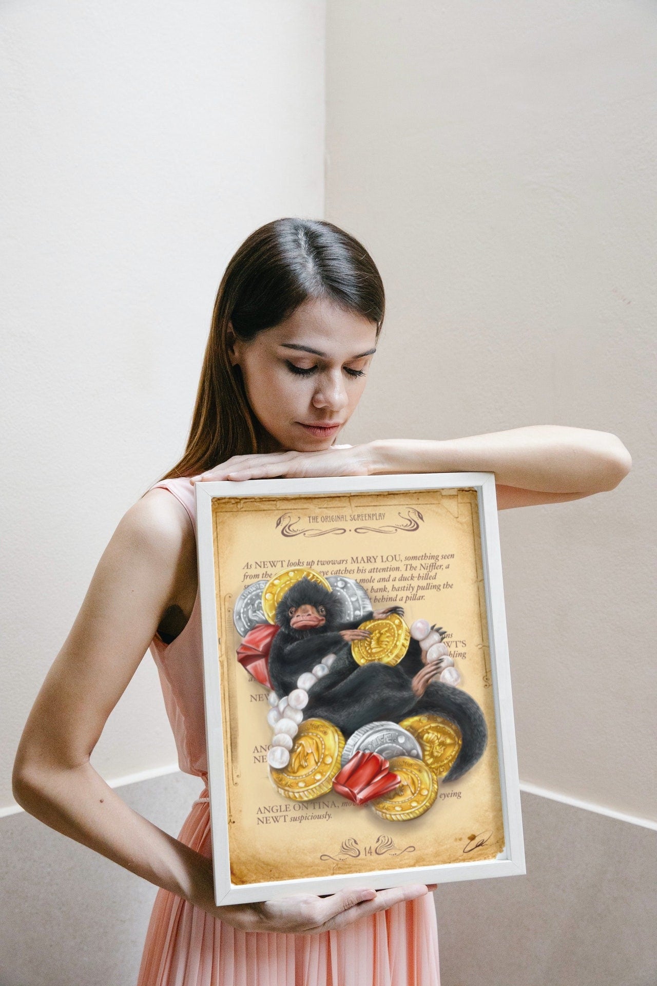 Niffler | Fantastic Beasts | beautiful digital hand-drawn | art | illustration | Wall art | original | unique | geeky | magic | home decor