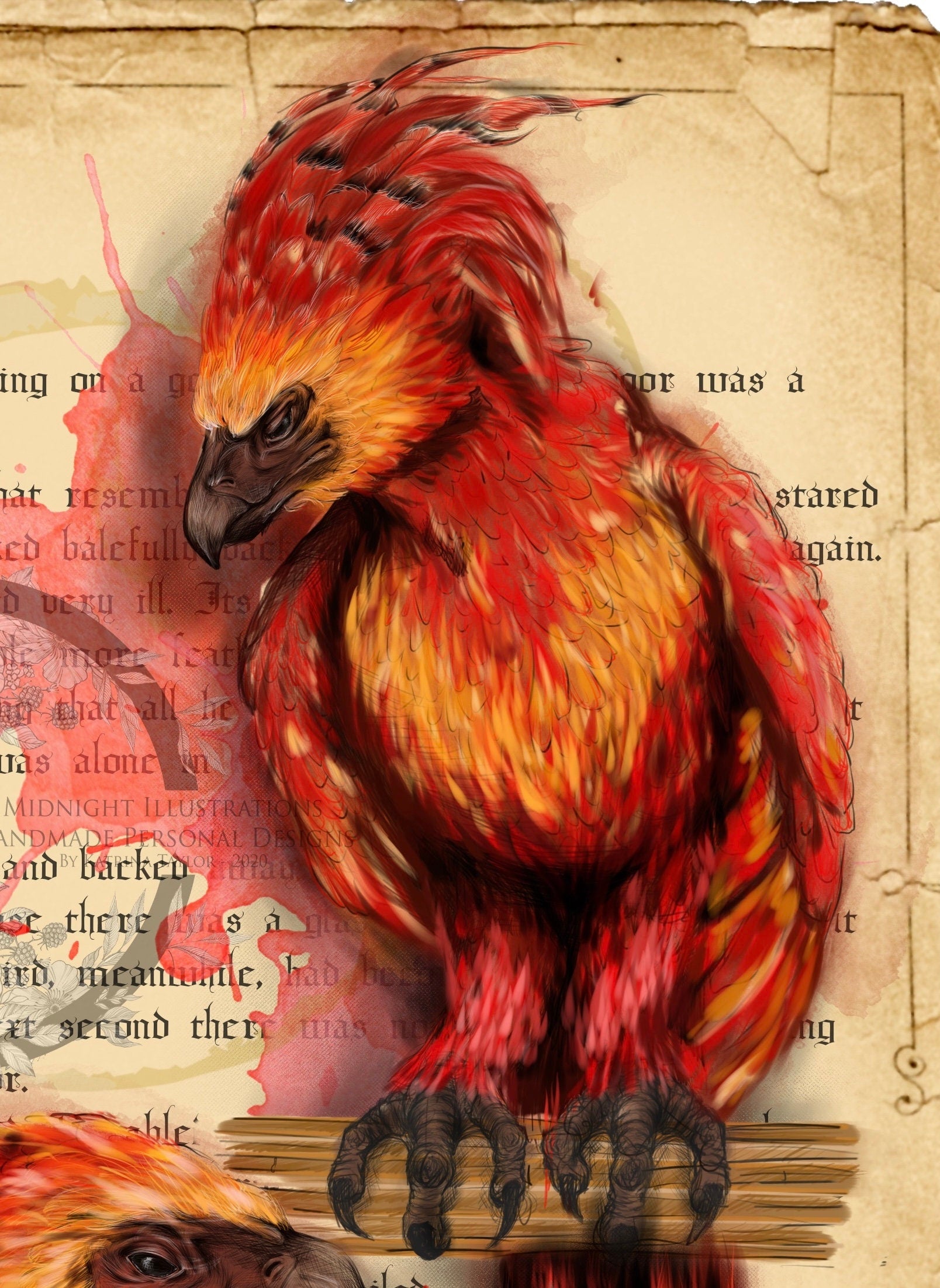 Harry Potter | Phoenix | magical creature | Dramatic | art print | illustration | Wall art | art | original | dark art | geeky | home decor