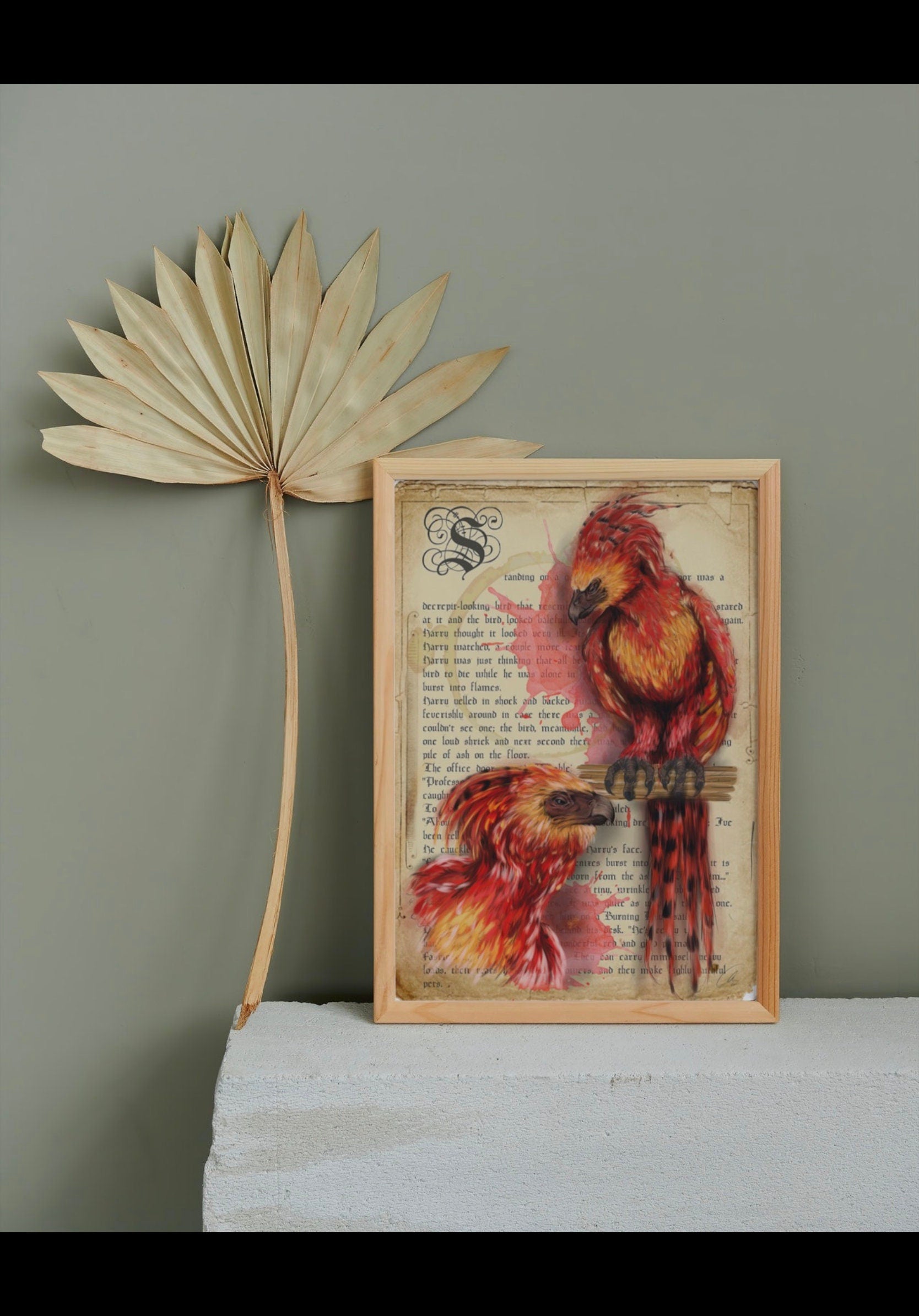 Harry Potter | Phoenix | magical creature | Dramatic | art print | illustration | Wall art | art | original | dark art | geeky | home decor