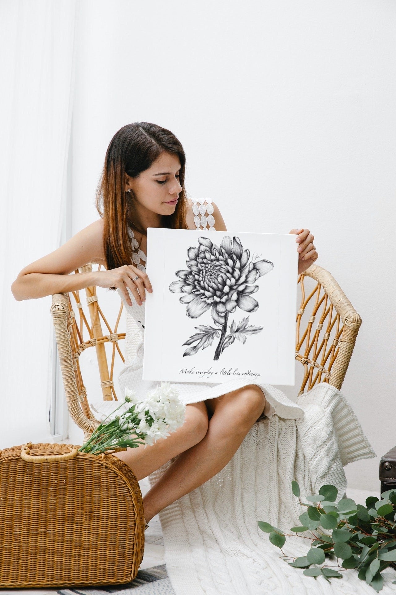 Chrysanthemum | floral | Dramatic | flower | art print | illustration | Wall art | gothic art | original | quote | dark art | home decor