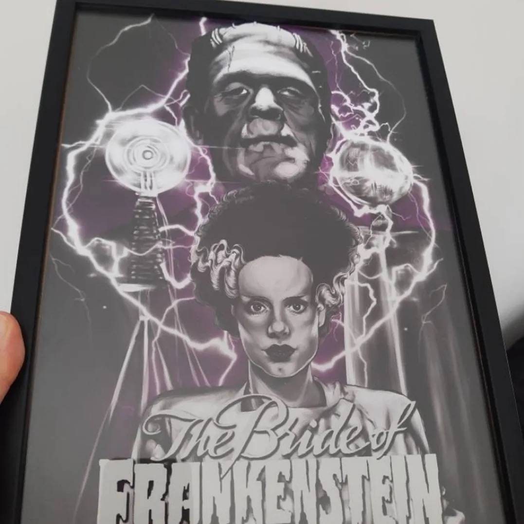 Bride of Frankenstein, horror, Halloween, spooky, gothic, eco friendly art illustration gallery print