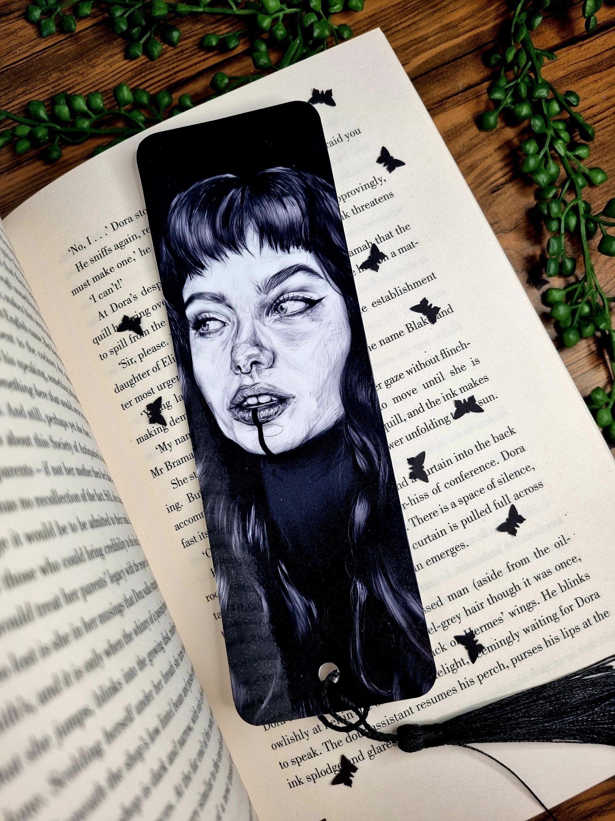 Beautiful original art illustrated Bookmark | Dark academia | Recycled | illustration | art | Gothic | Witchcore | Fantasy | eco friendly
