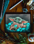 Baby yoda | beautiful digital hand-drawn | art print | illustration | Wall art |original | unique | dark art| geeky| starwars| home decor