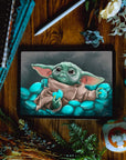 The Macaron Gatherer: Whimsical Alien Creature Fine Art Print