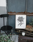 Chrysanthemum | floral | Dramatic | flower | art print | illustration | Wall art | gothic art | original | quote | dark art | home decor