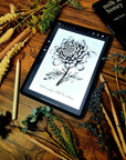 Chrysanthemum | floral | Dramatic | flower | art print | illustration | Wall art | gothic art | original | quote | dark art | home decor