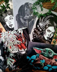 Mystery art bundle box, secret lucky dip bag. Eco-friendly original artwork . Keychain. Bookmarks. Postcards. Artprints signed by artist.