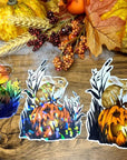 Halloween, spooky, rabbit fun, cool, one of a kind, unusual, illustration refrigerator magnets With gloss, holographic or shiney options