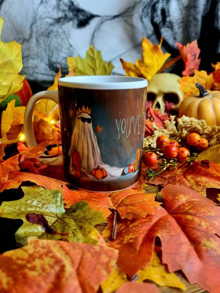 Bedsheet ghosts, ghosts, Halloween, spooky ghosts illustration art funny mugs, cup horror, punny ghost. I'm here for the boos. Ghosted.