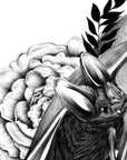 Bat Halloween horror spooky fall tattoo black and white art illustration gallery print