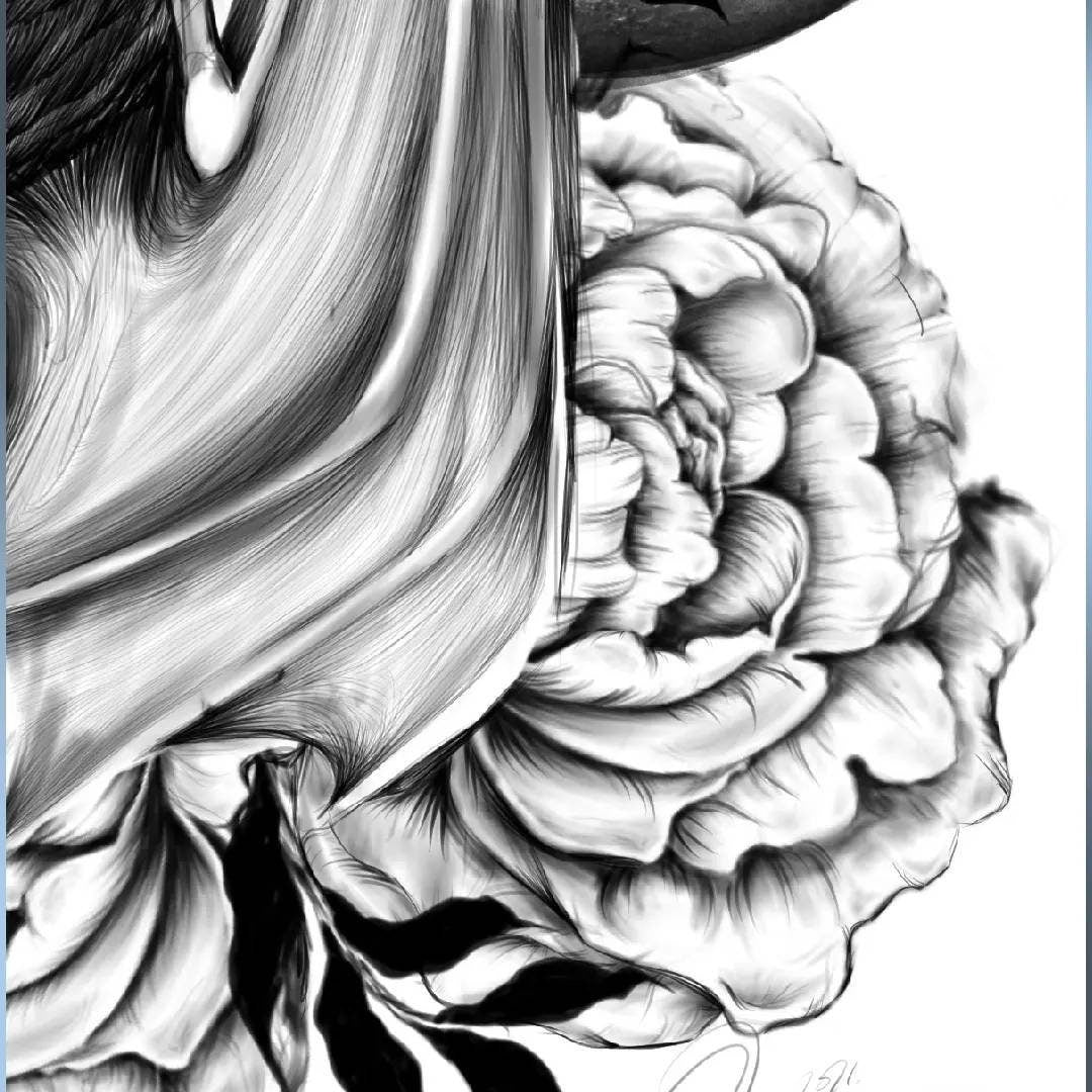 Bat Halloween horror spooky fall tattoo black and white art illustration gallery print