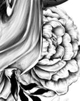 Bat Halloween horror spooky fall tattoo black and white art illustration gallery print