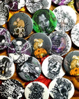 Cute, horror, halloween,witch, unique, handmade art artist illustration ecofriendly backpack jacket button pin badge perfect for gift 45mm