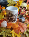 Halloween, spooky, magic, position bottle, witch, eco-friendly handmade ceramic mug with 100% unique illustrated art design