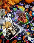 Halloween, spooky, rabbit fun, cool, one of a kind, unusual, illustration refrigerator magnets With gloss, holographic or shiney options