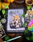 Halloween, spooky, rabbit fun, cool, one of a kind, unusual, illustration refrigerator magnets With gloss, holographic or shiney options