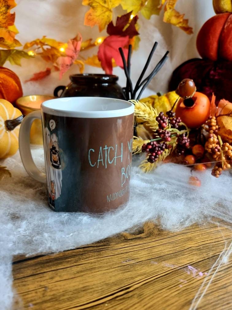 Bedsheet ghosts, ghosts, Halloween, spooky ghosts illustration art funny mugs, cup horror, punny ghost. I'm here for the boos. Ghosted.