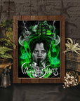 Dramatic, gothic horror halloween one of a kind unique ecofriendly, acid free, Wednesday Adams, illustrstion,art print, wall art home decor