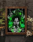 Dramatic, gothic horror halloween one of a kind unique ecofriendly, acid free, Wednesday Adams, illustrstion,art print, wall art home decor