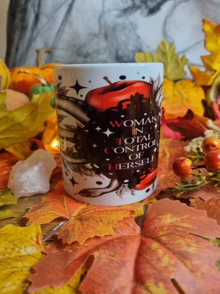 W.I.T.C.H women in total control of herself, femal empowerment, female boss, serpent, snake, alt forbidden fruits, handprint unique art mug