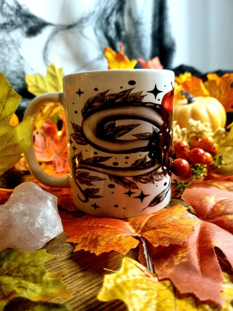 W.I.T.C.H women in total control of herself, femal empowerment, female boss, serpent, snake, alt forbidden fruits, handprint unique art mug