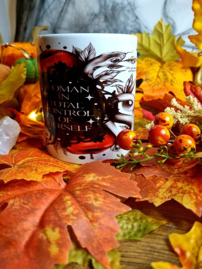 W.I.T.C.H women in total control of herself, femal empowerment, female boss, serpent, snake, alt forbidden fruits, handprint unique art mug