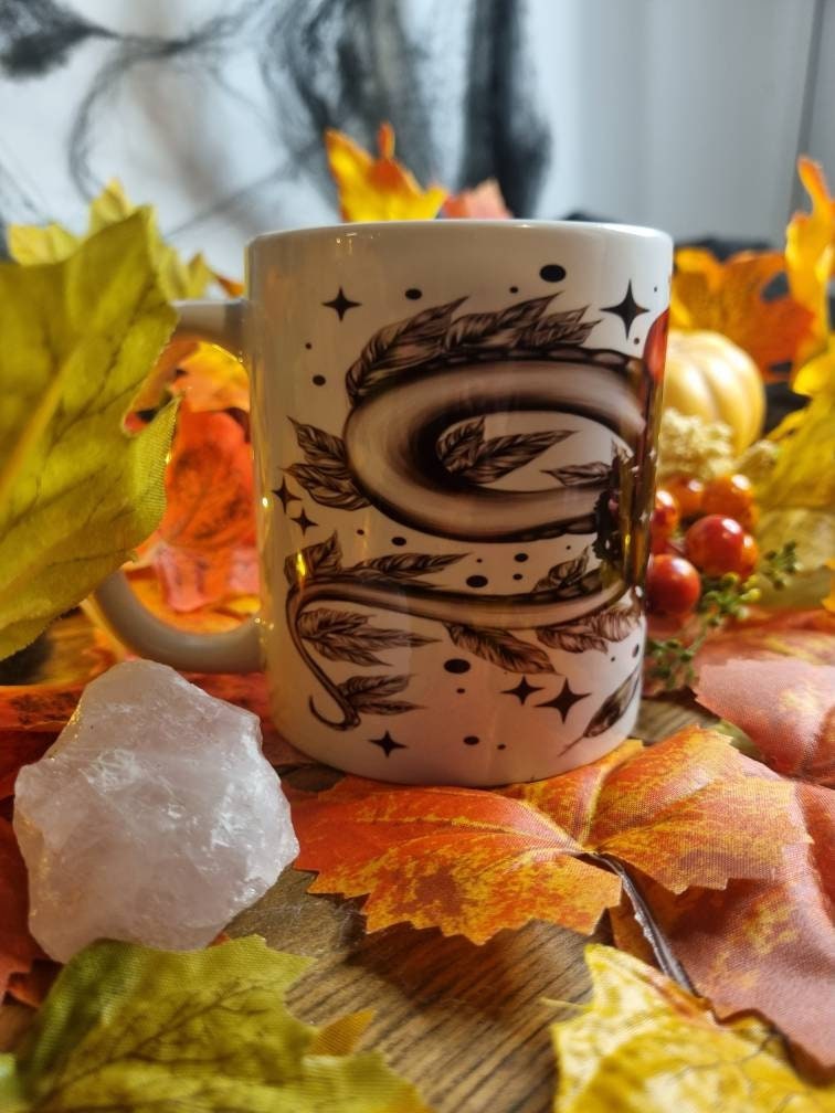 W.I.T.C.H women in total control of herself, femal empowerment, female boss, serpent, snake, alt forbidden fruits, handprint unique art mug