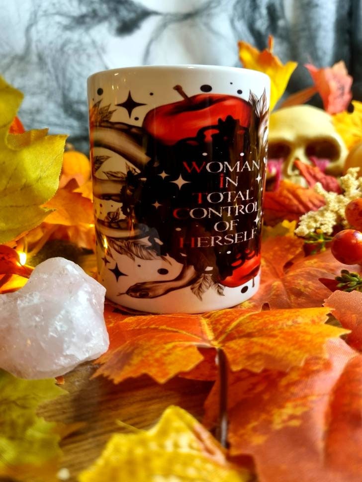 W.I.T.C.H women in total control of herself, femal empowerment, female boss, serpent, snake, alt forbidden fruits, handprint unique art mug
