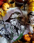 Unique beautiful green witch dark academia gothic halloween mug perfect gift or home decor art mug functional art coffee mug spooky vibes