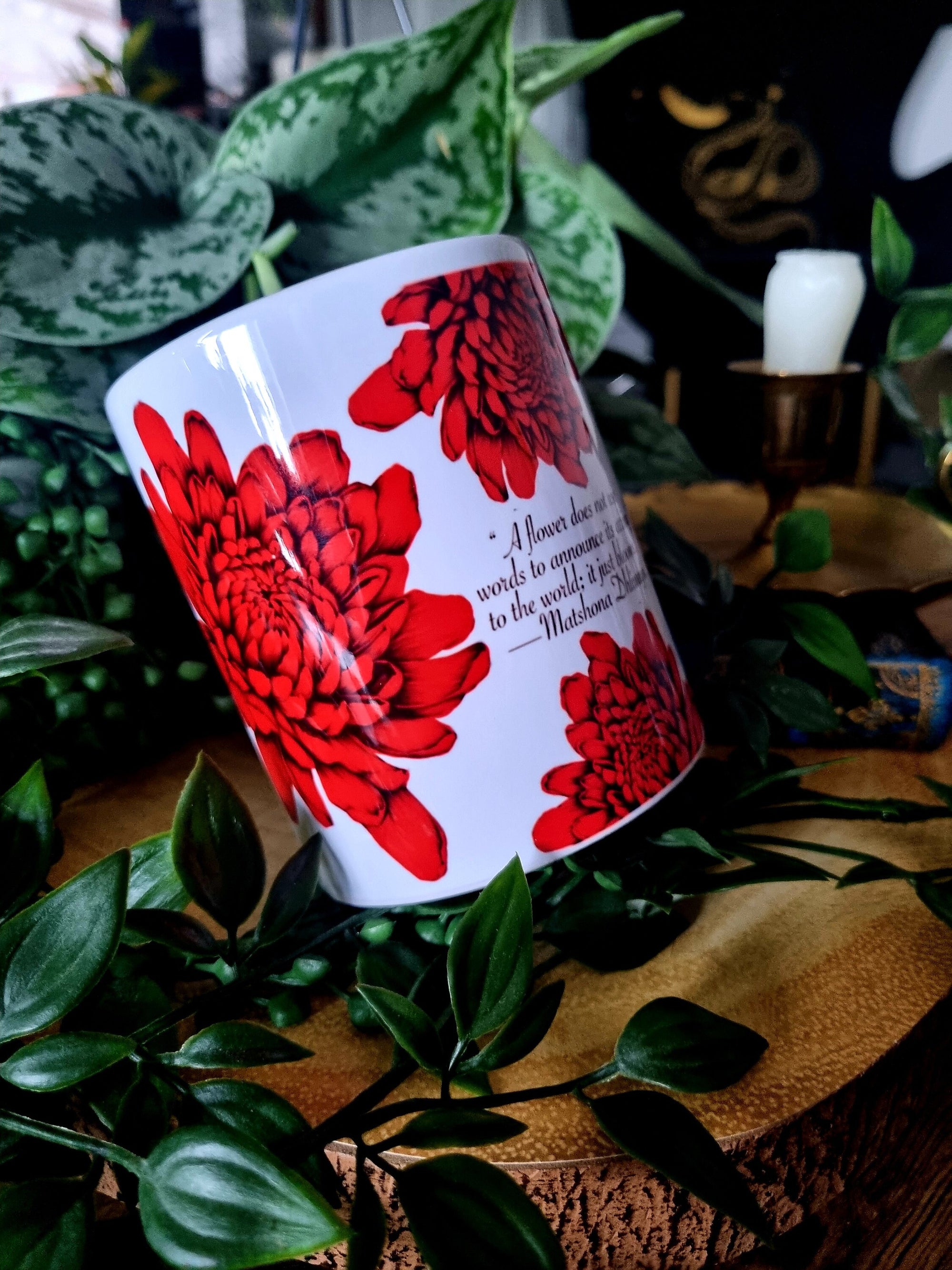 One of a kind design functional art sublimation illustration mug bright bold colours perfect gift home decor cottagecore inspirational quote