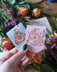 Adorable simplistic chibi kawaii art rabbit bun loaf artwork magnetic bookmark perfect for book lover gift planner clip journal accessories