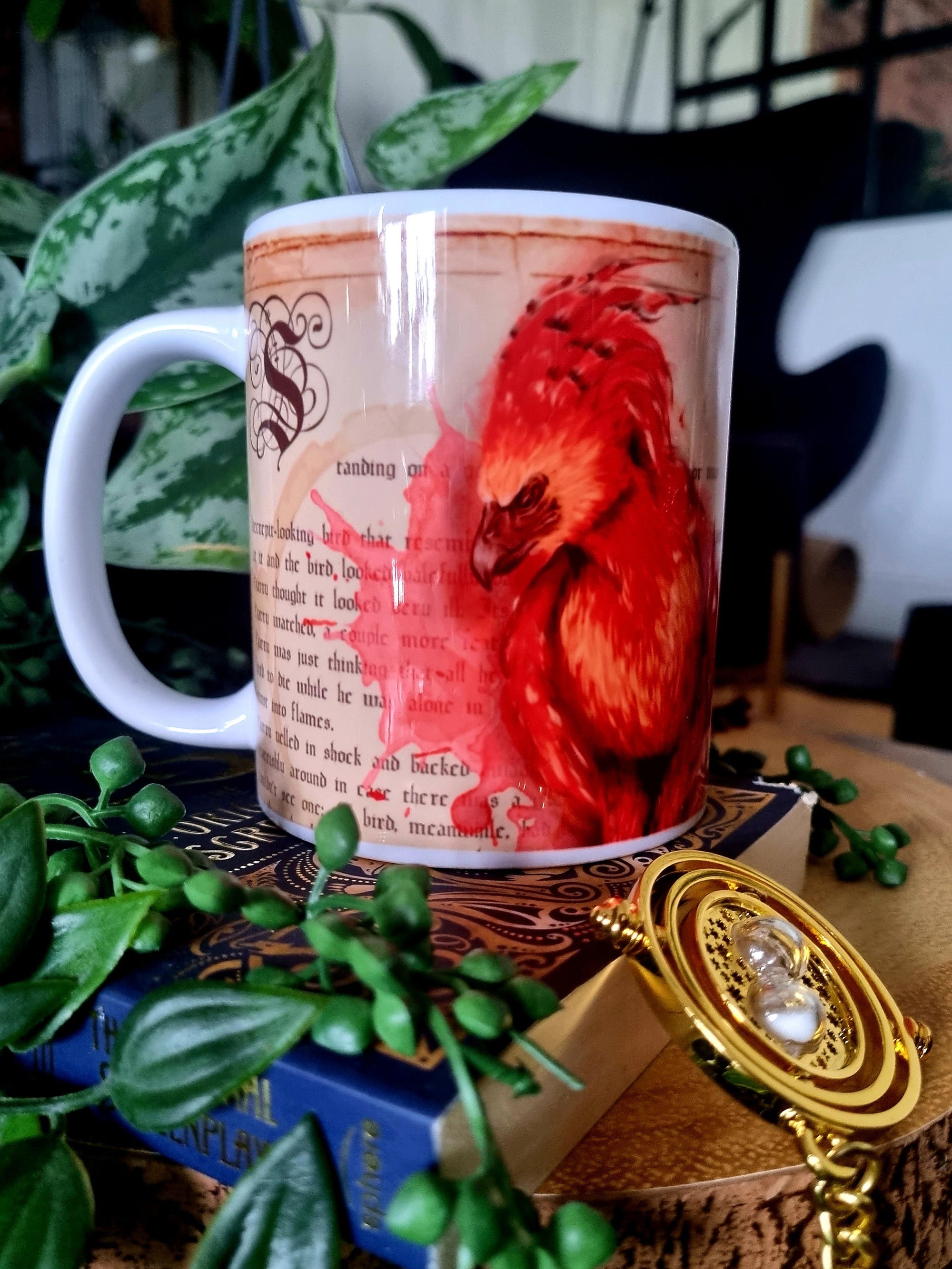 Harry Potter Phoenix magical creature functional art sublimation illustration mug with bright and bold colours perfect gift and home decor