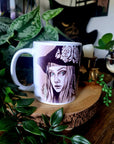 Unique beautiful green witch dark academia gothic halloween mug perfect gift or home decor art mug functional art coffee mug spooky vibes
