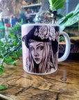 Unique beautiful green witch dark academia gothic halloween mug perfect gift or home decor art mug functional art coffee mug spooky vibes