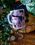 Unique beautiful green witch dark academia gothic halloween mug perfect gift or home decor art mug functional art coffee mug spooky vibes