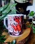 Beautiful bright bold Bengal tiger art illustration functional art mug with bright bold colours and detail perfect gift & home decor art mug